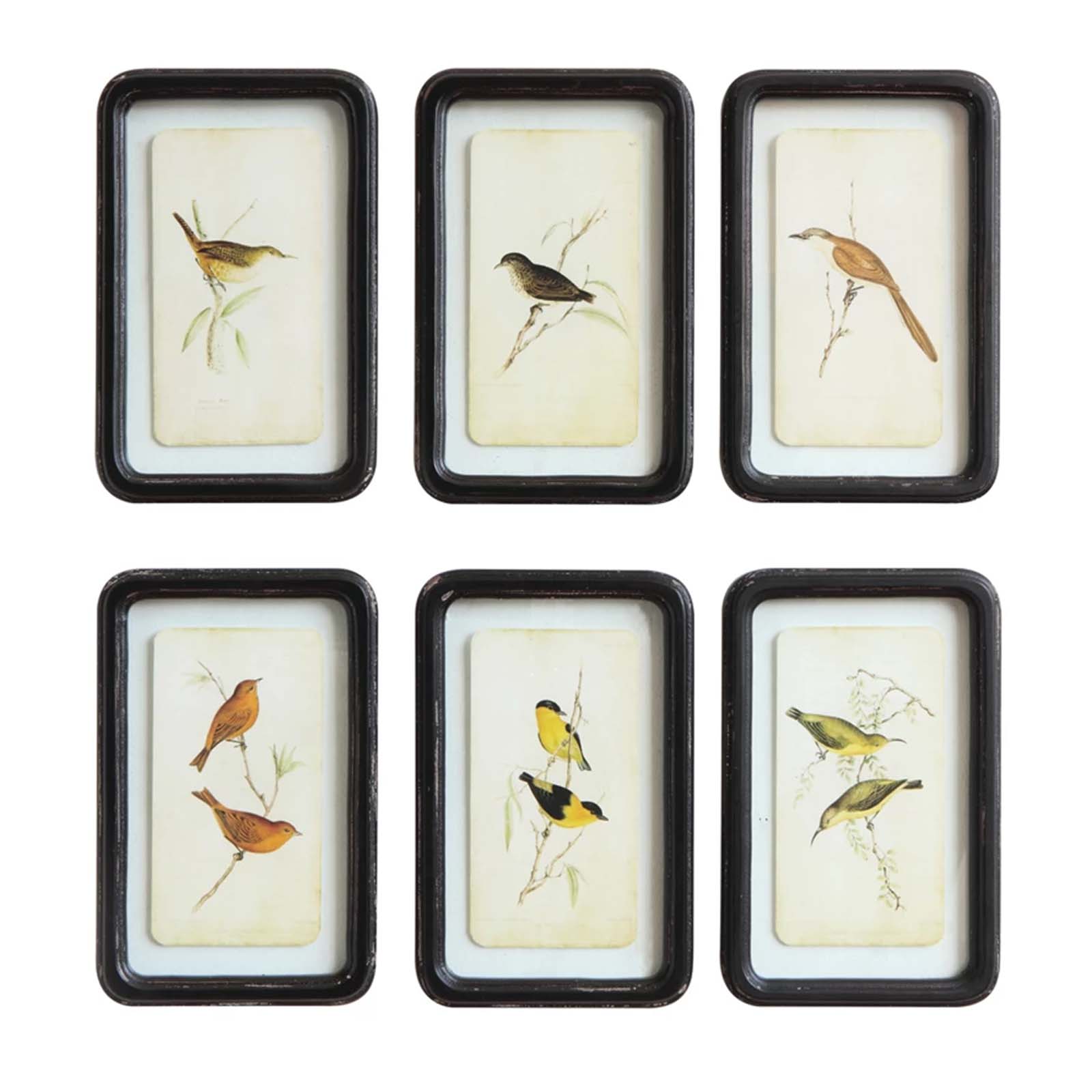 Mini Wood Bird Framed Art