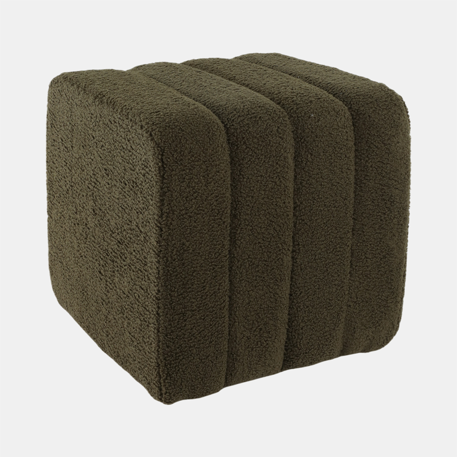 Green Boucle Ottoman