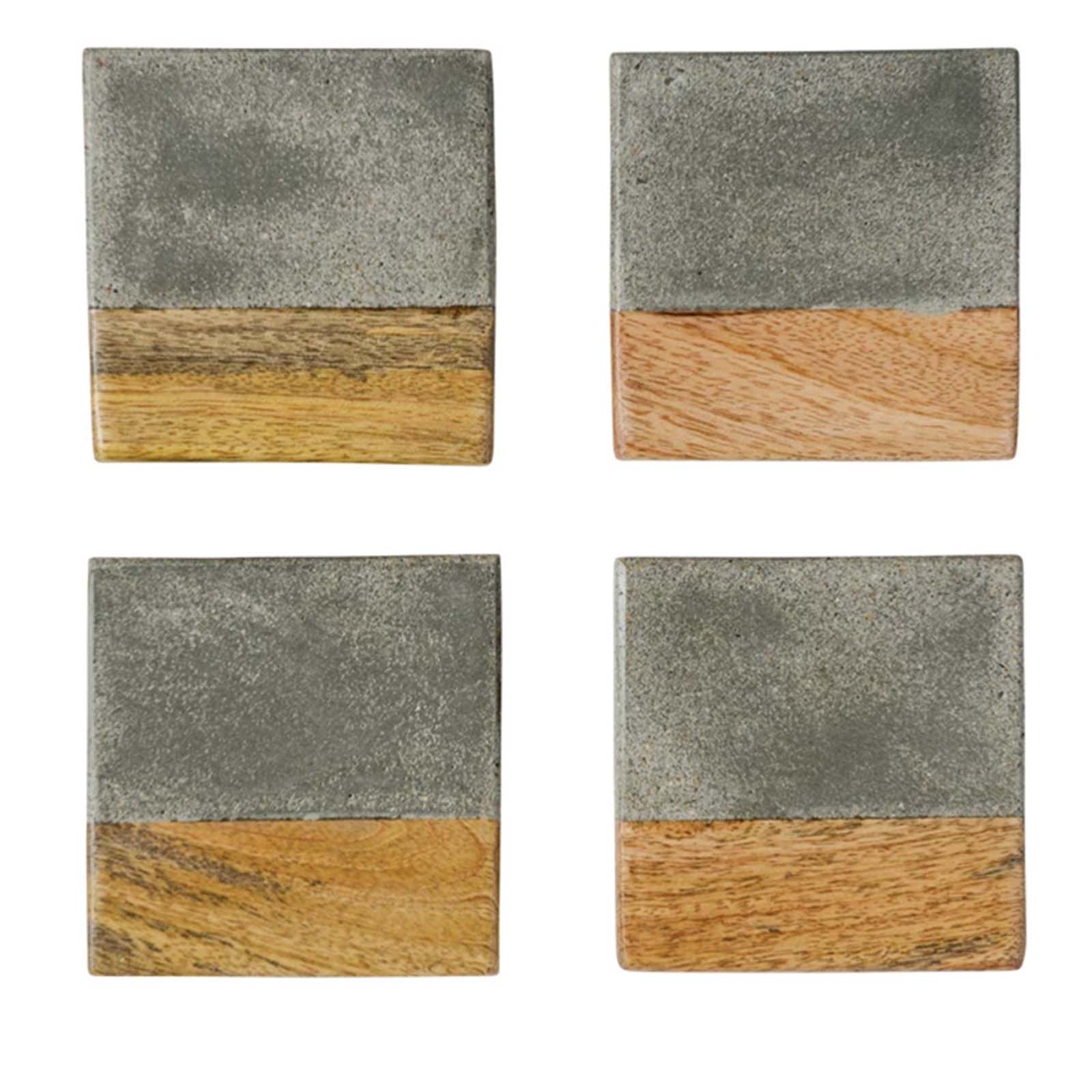 Cement and Wood Coasters - set of 4