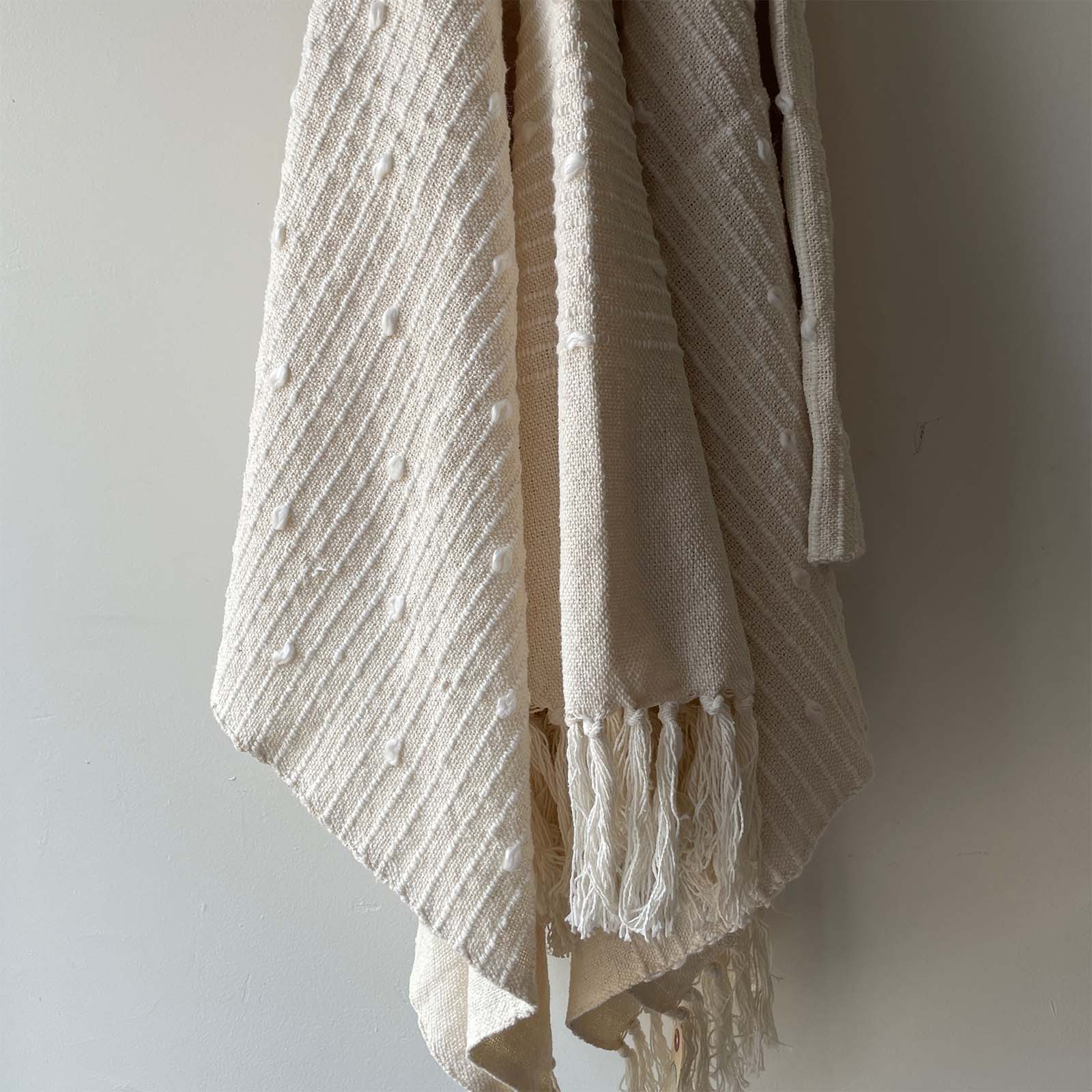 Jacquard Throw - White