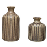 Stoneware Vase - Olive Green