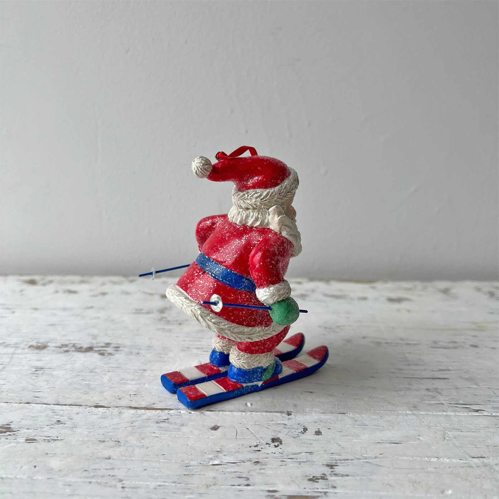 Skiing Santa Ornament