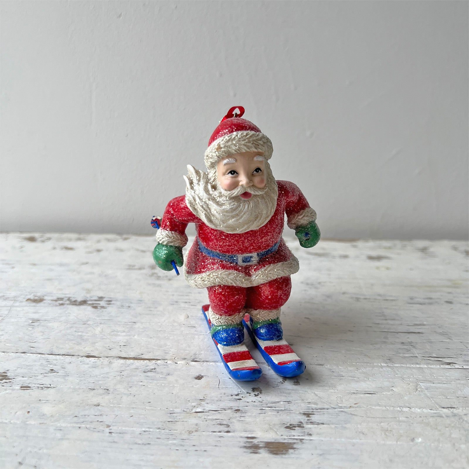 Skiing Santa Ornament