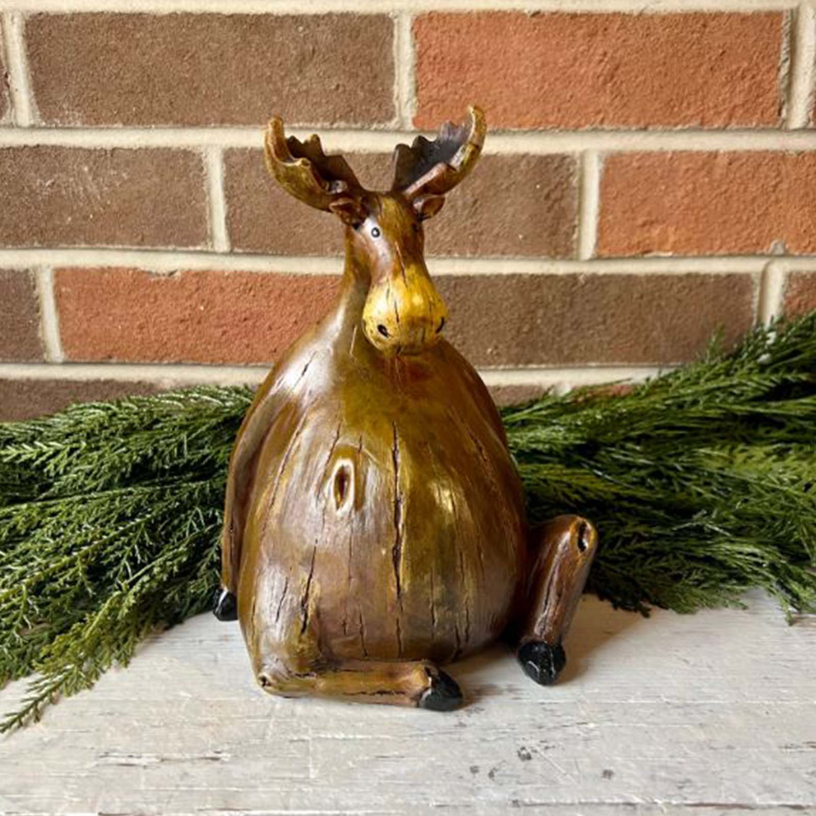 8.5" Sitting Moose Figure