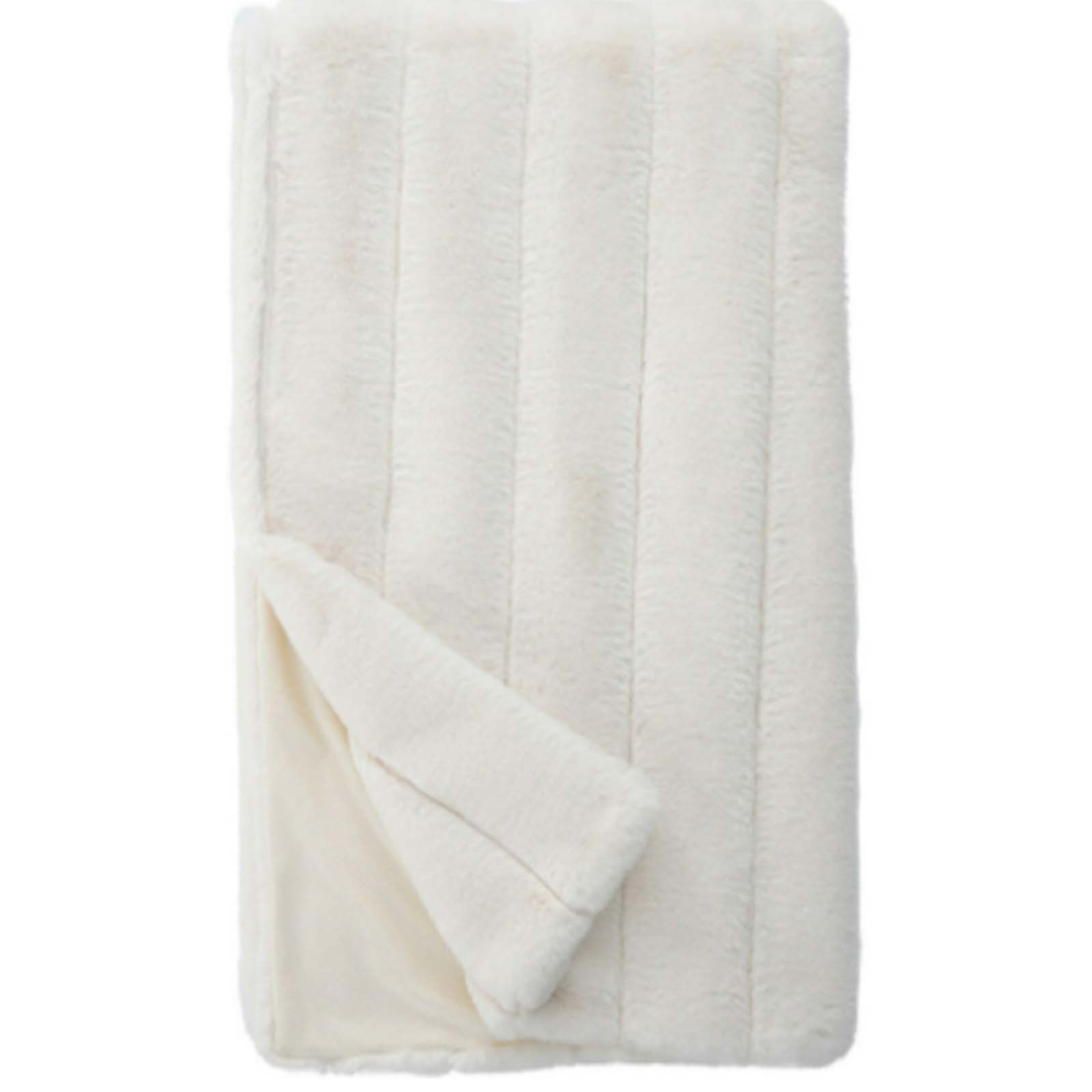 Faux Fur Throw-Ivory