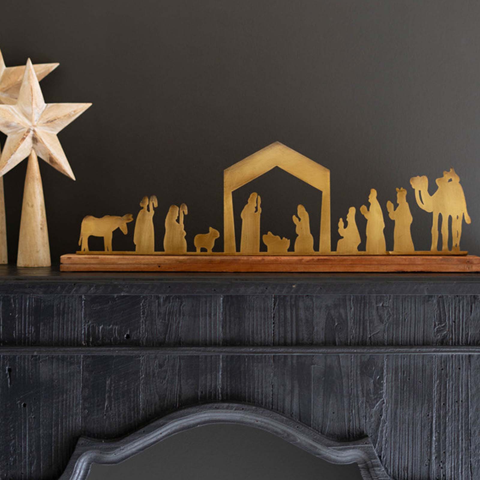 Brass Table Top Nativity