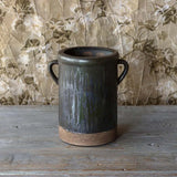 Aged Olive Pottery Crock