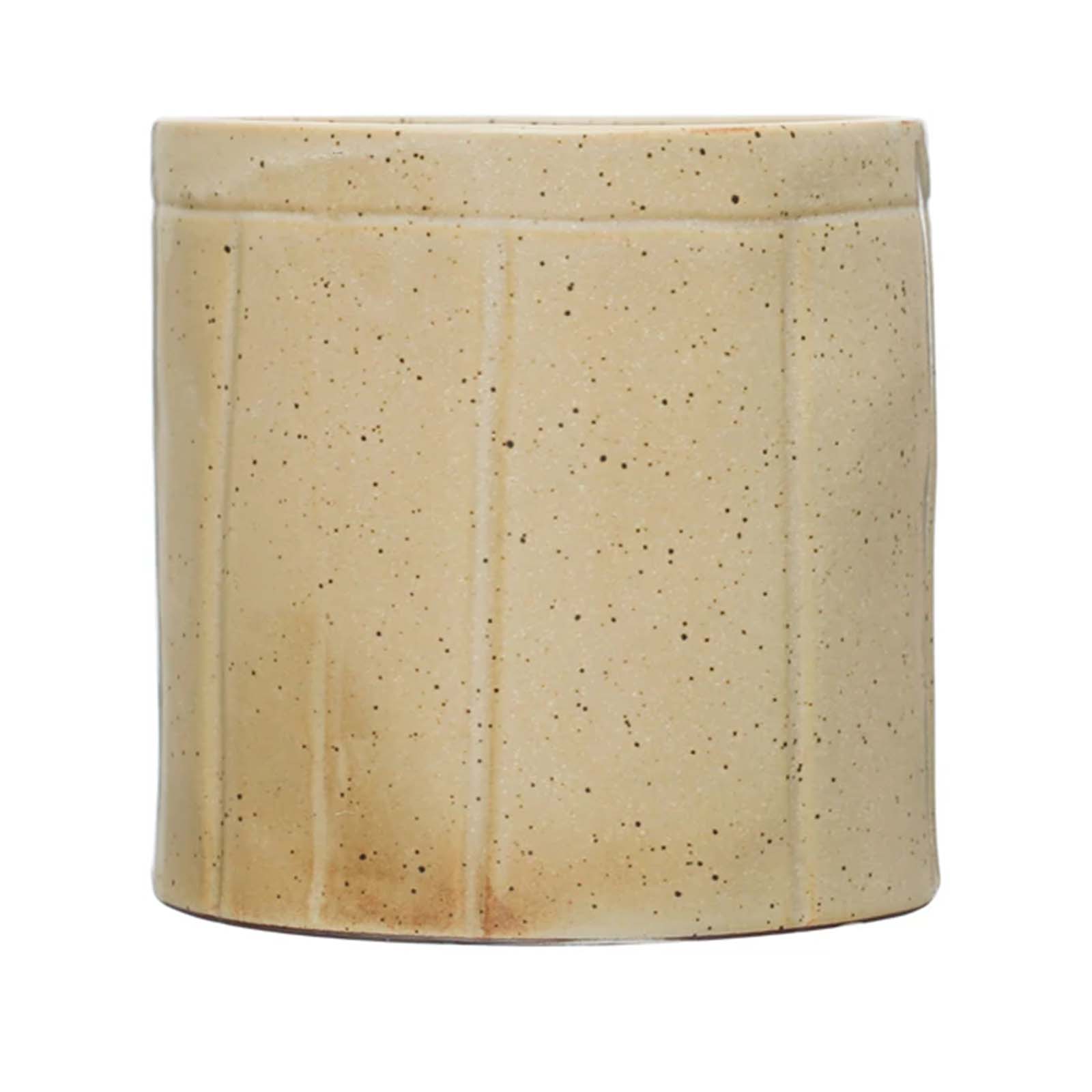 Beige Stoneware Crock