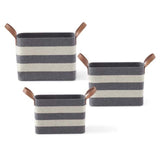 Gray Striped Felt Basket