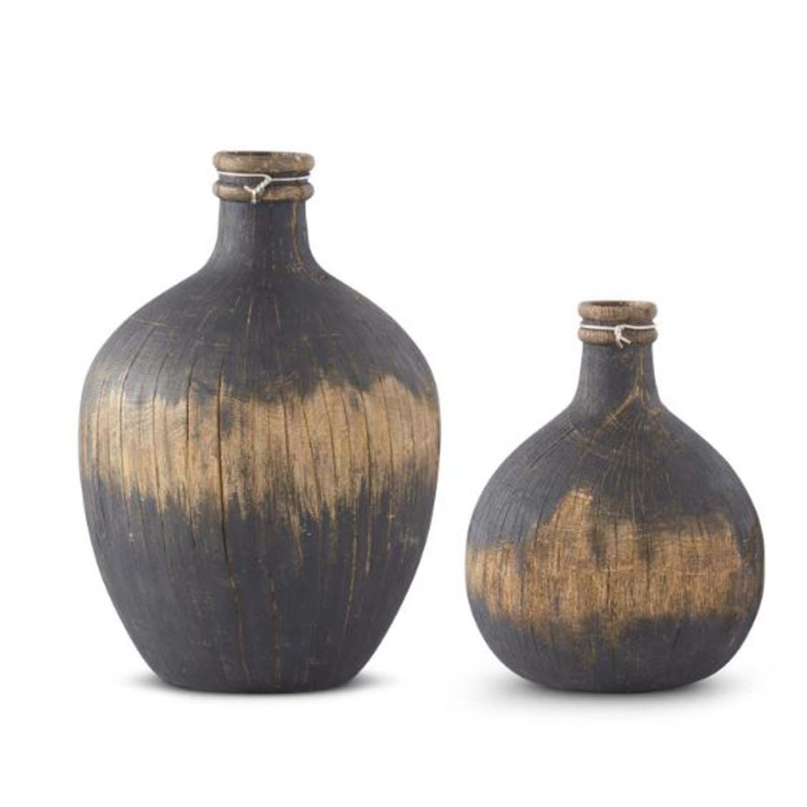 Black and Tan Woodgrain Vase