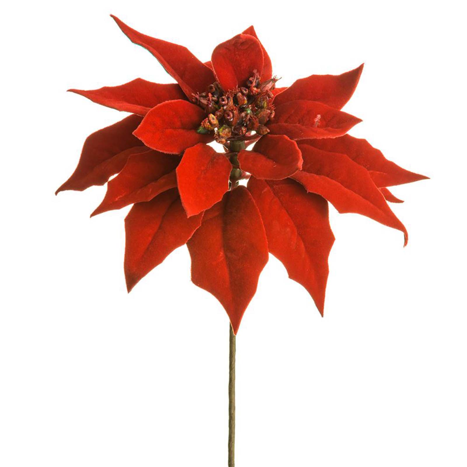 Velvet Poinsettia Pick