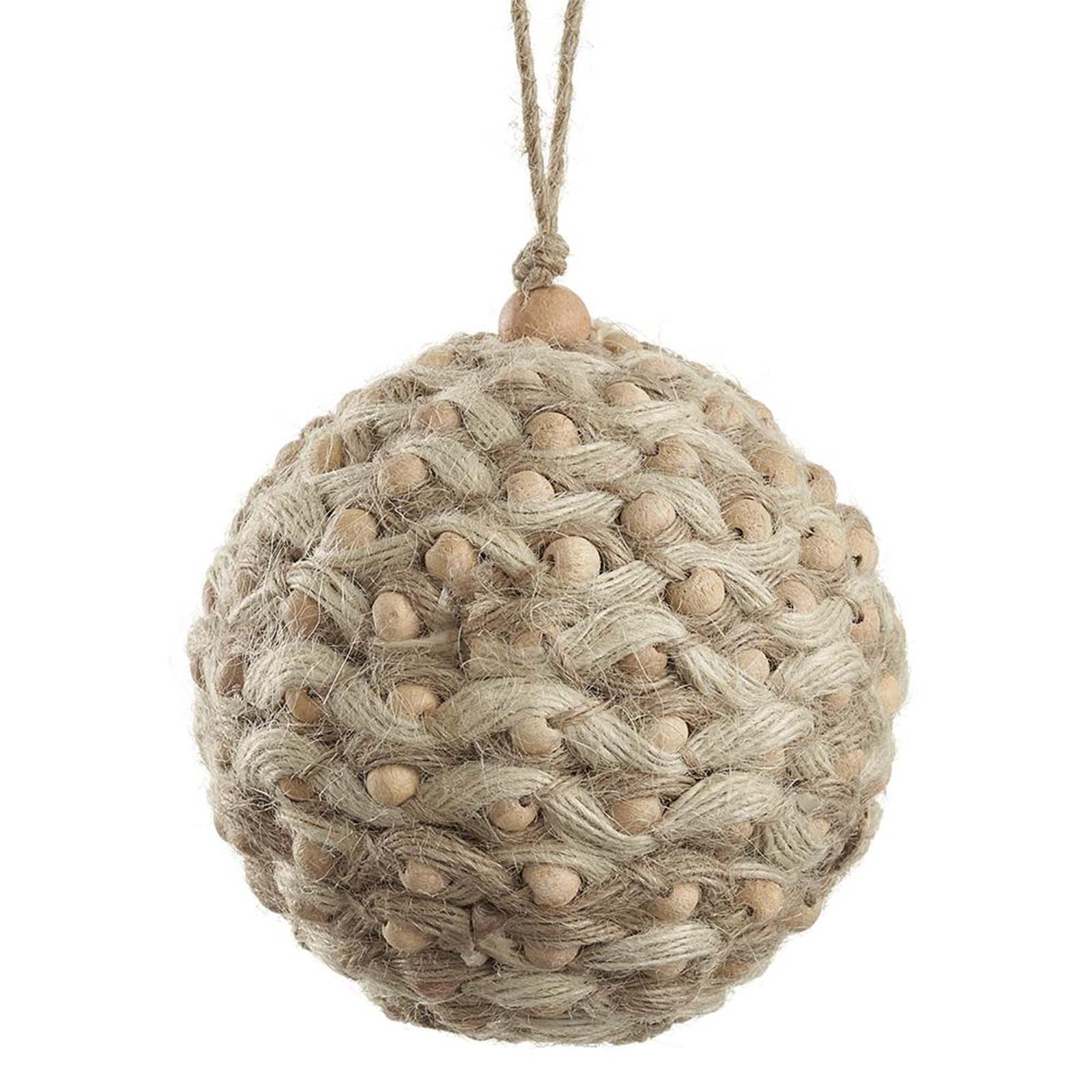 4" Jute Bead Ball Ornament