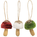 Velvet Mushroom Ornament