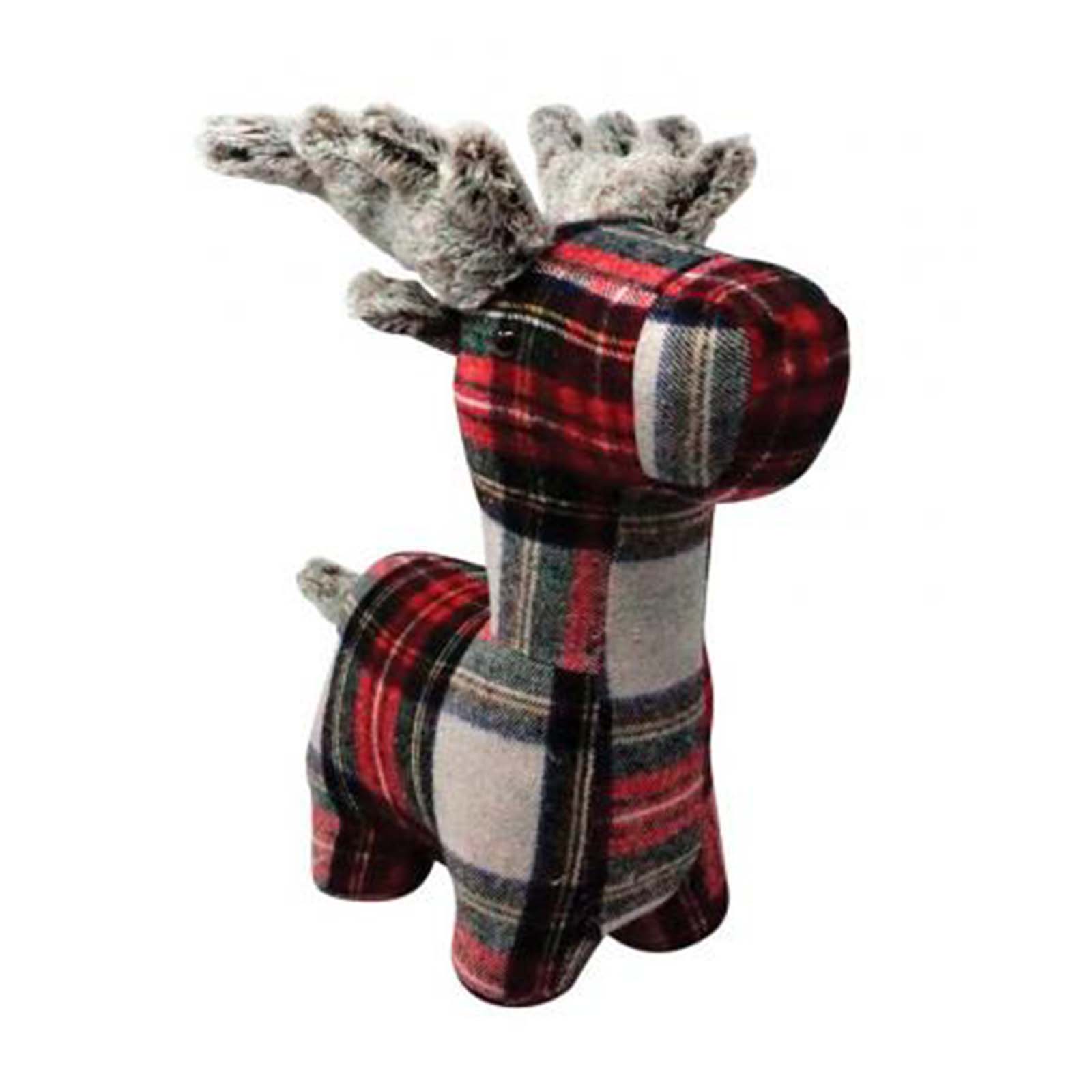 Plaid Reindeer Doorstop