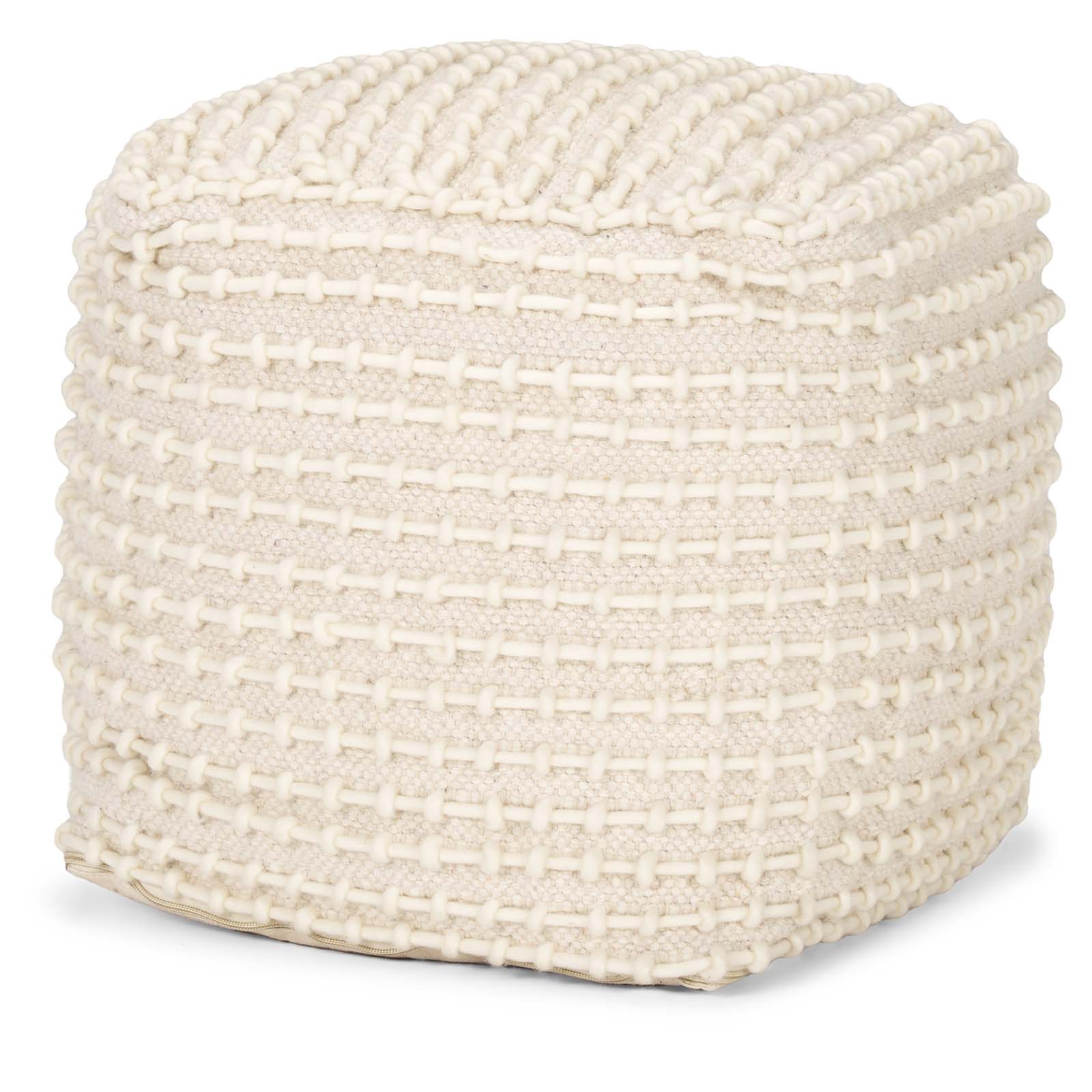 Beige 16" Pouf