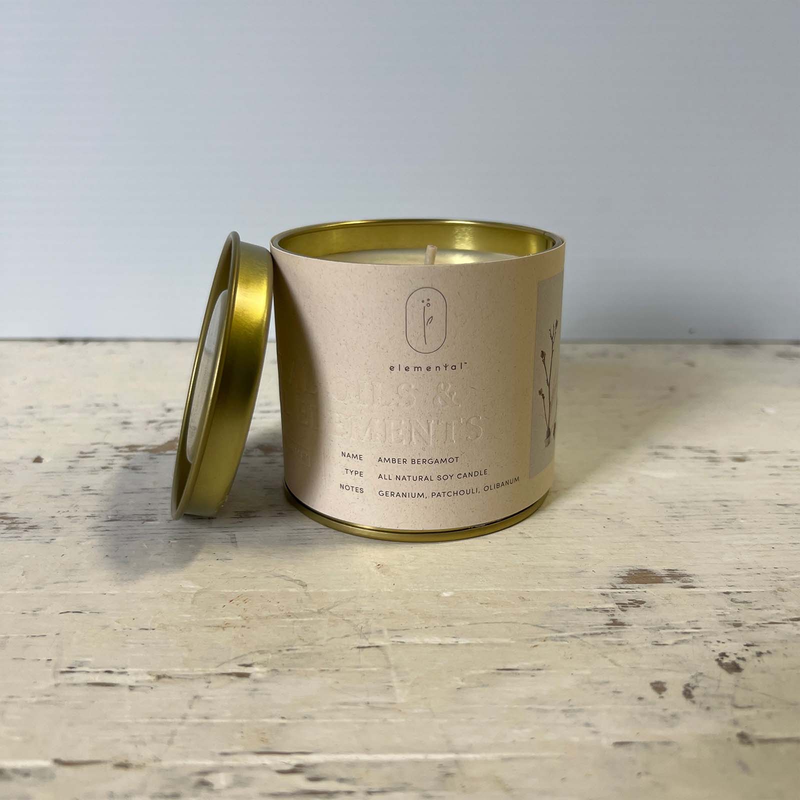 Amber Bergamot Candle Tin