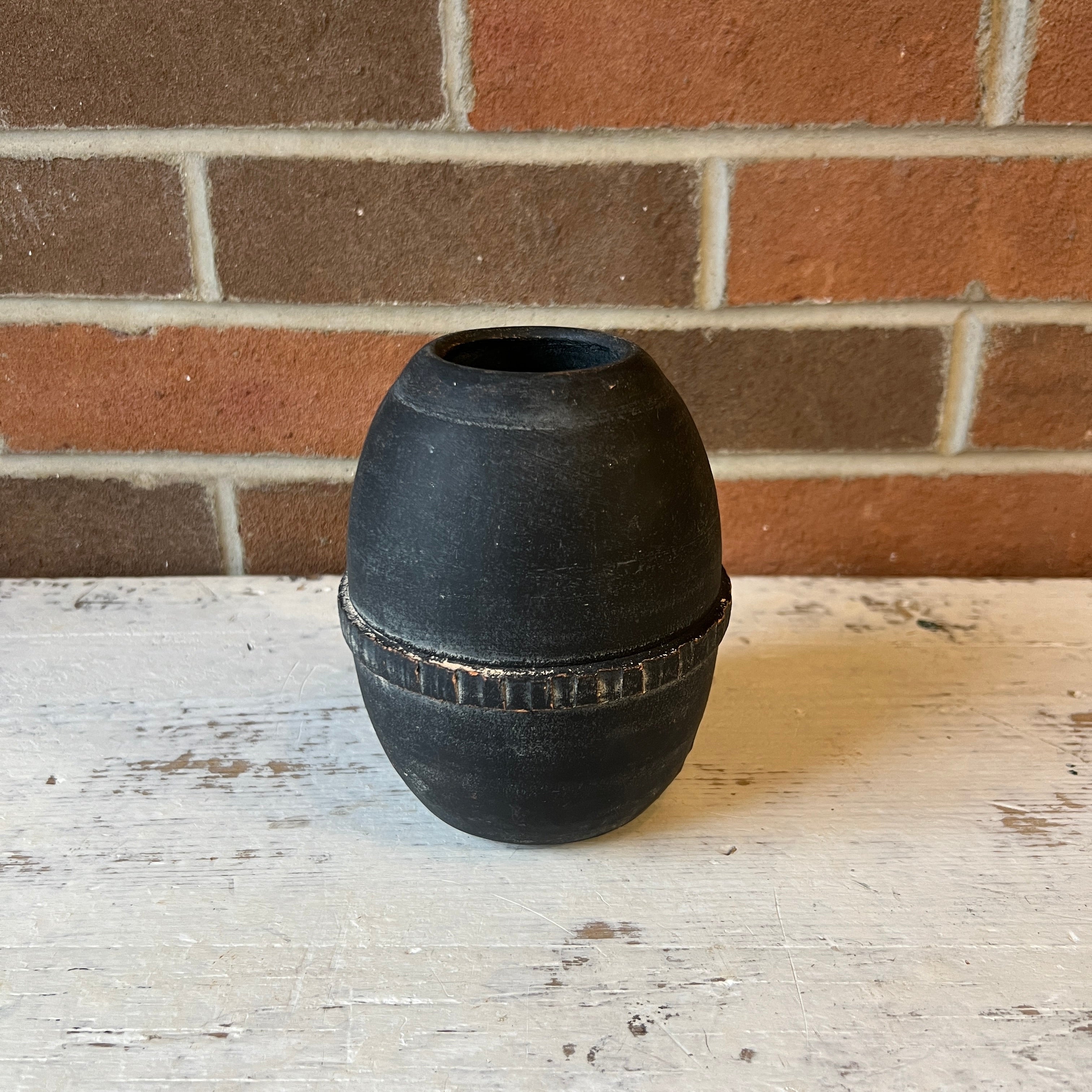 Black Clay Vase