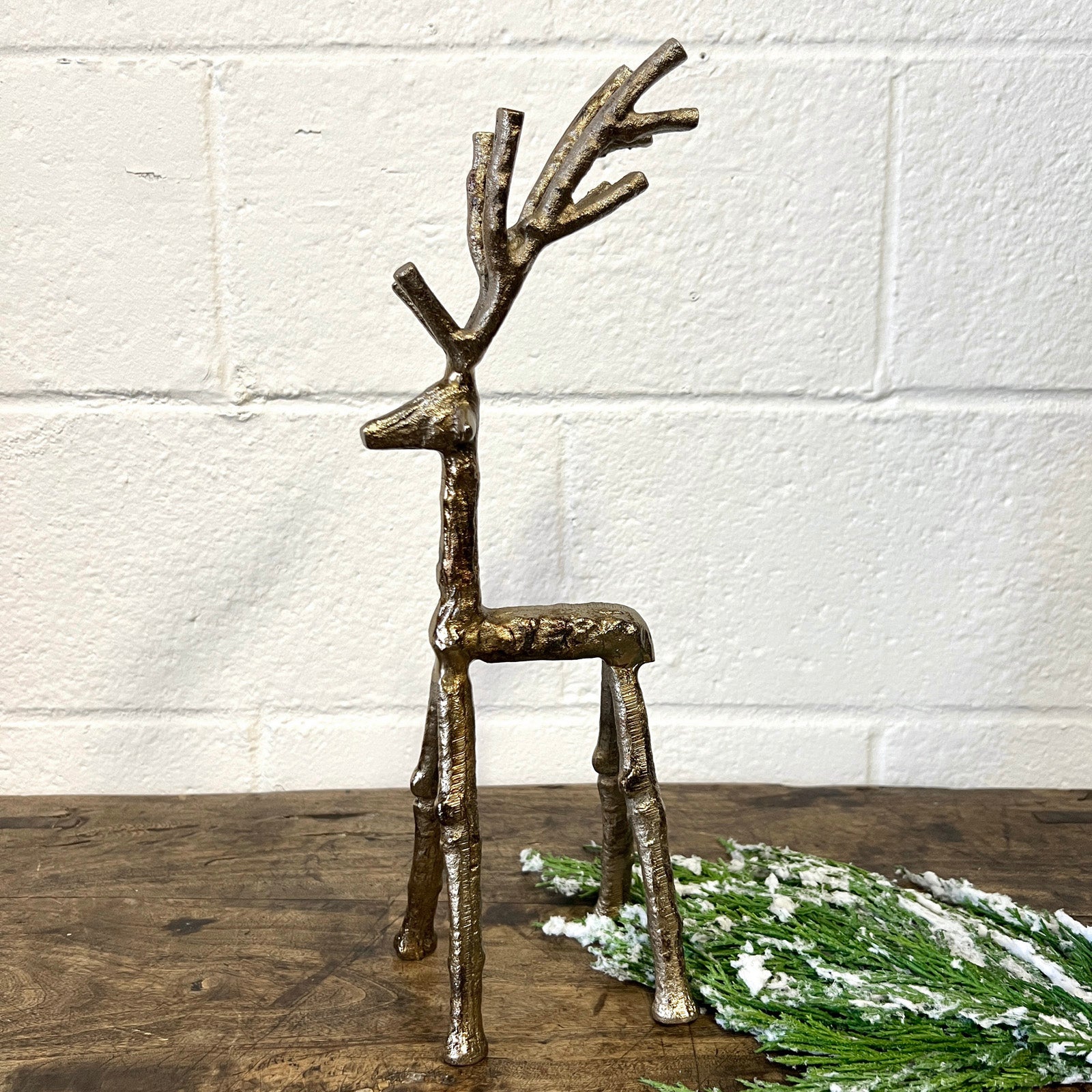 Cast Aluminum Gold Twig Deer