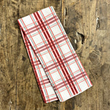 Candy Cane Plaid Tea Towel