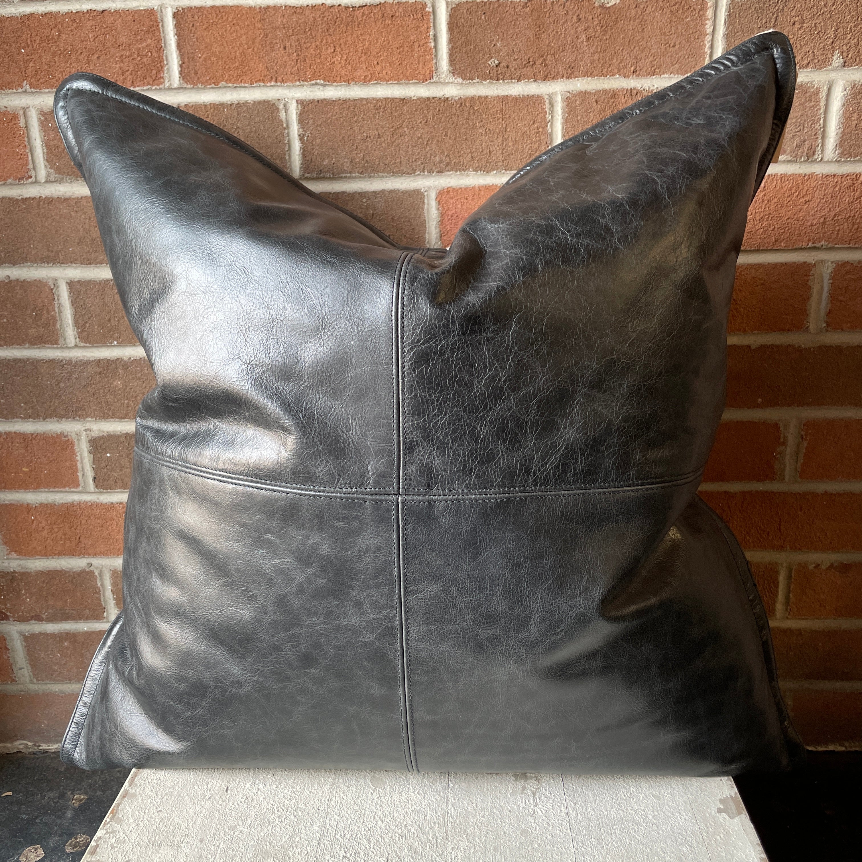 22" x 22" Leather Pillow