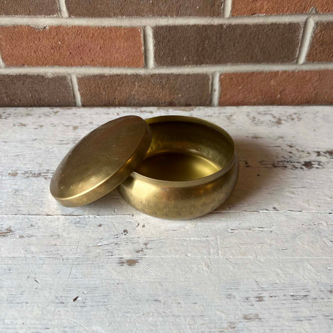 Brass Hammered Metal Container