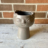 Stoneware Planter with Face