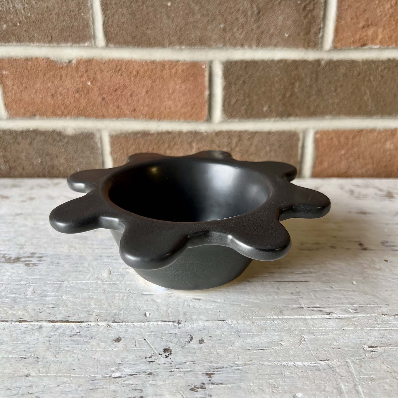 Matte Black Abstract Bowl