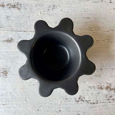 Matte Black Abstract Bowl