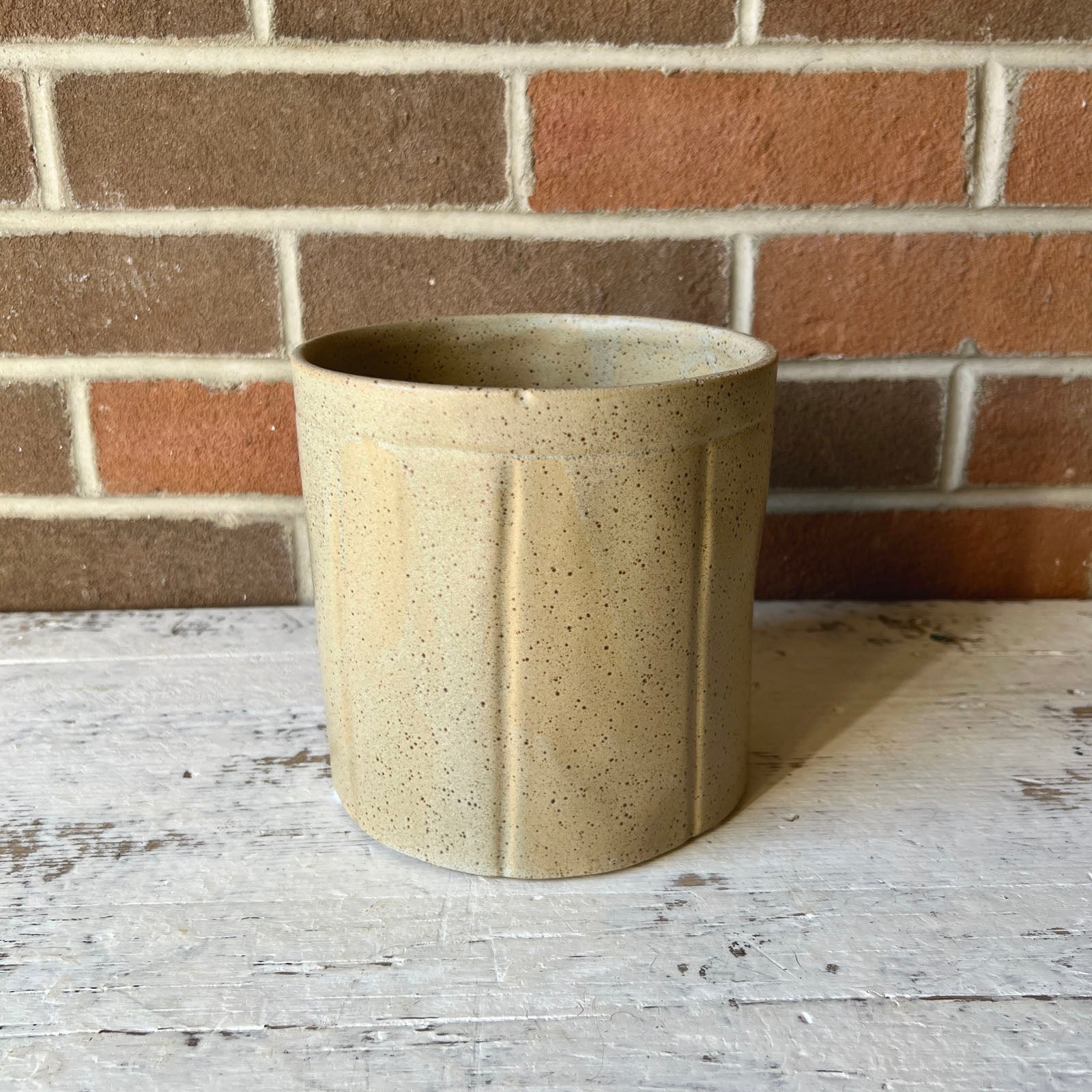 Beige Stoneware Crock