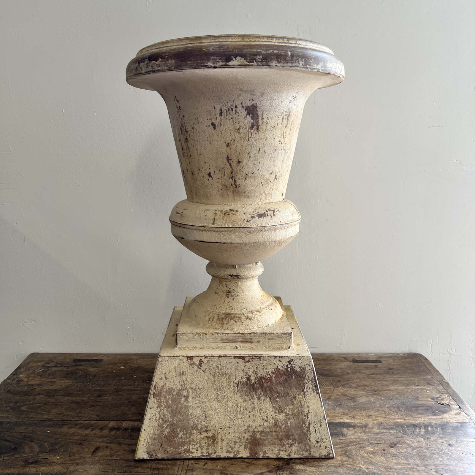 Aged Metal Entry Urn