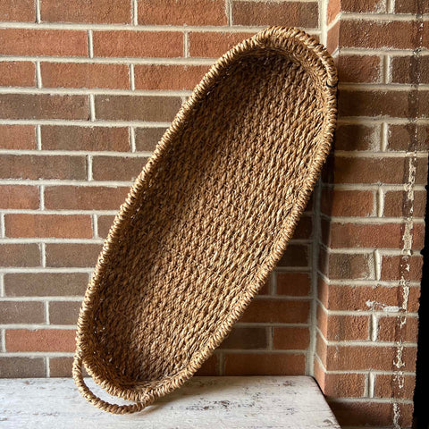 Woven Seagrass Tray w/ Handles