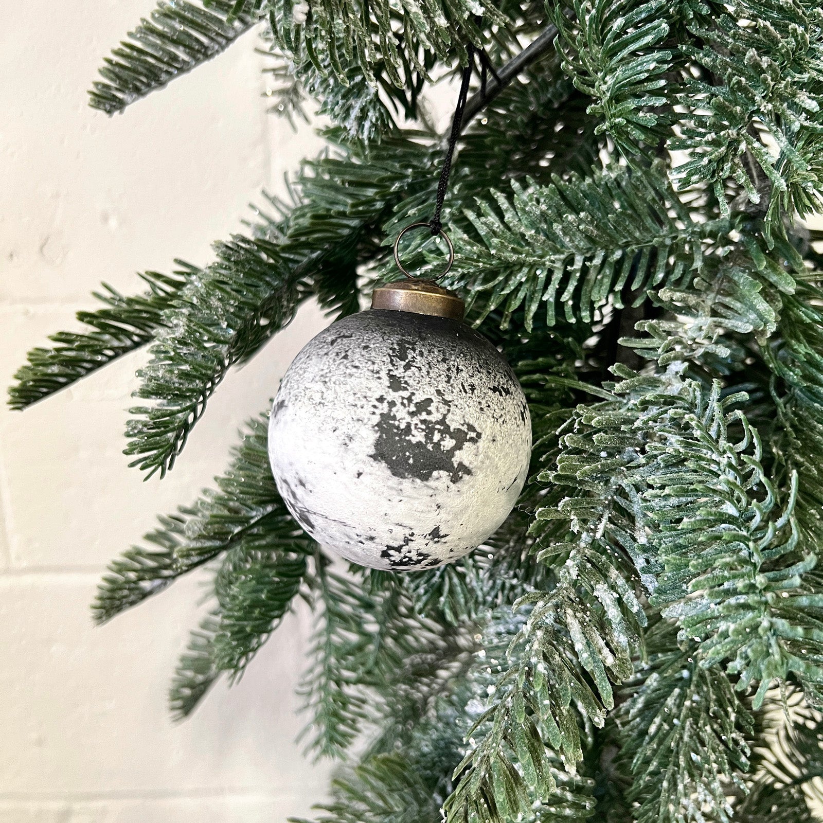 Green and White Speckled Ornament