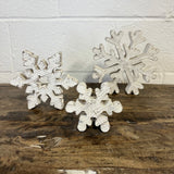 Wooden Whitewashed Snowflakes