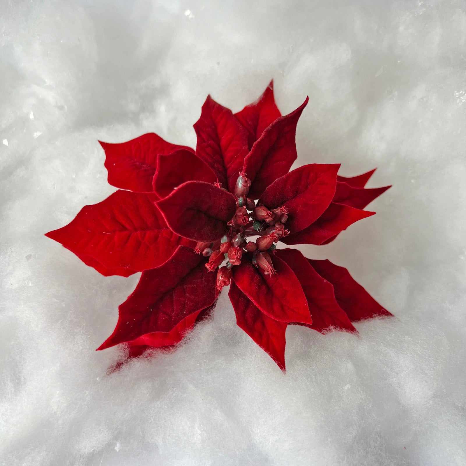 Velvet Poinsettia Pick