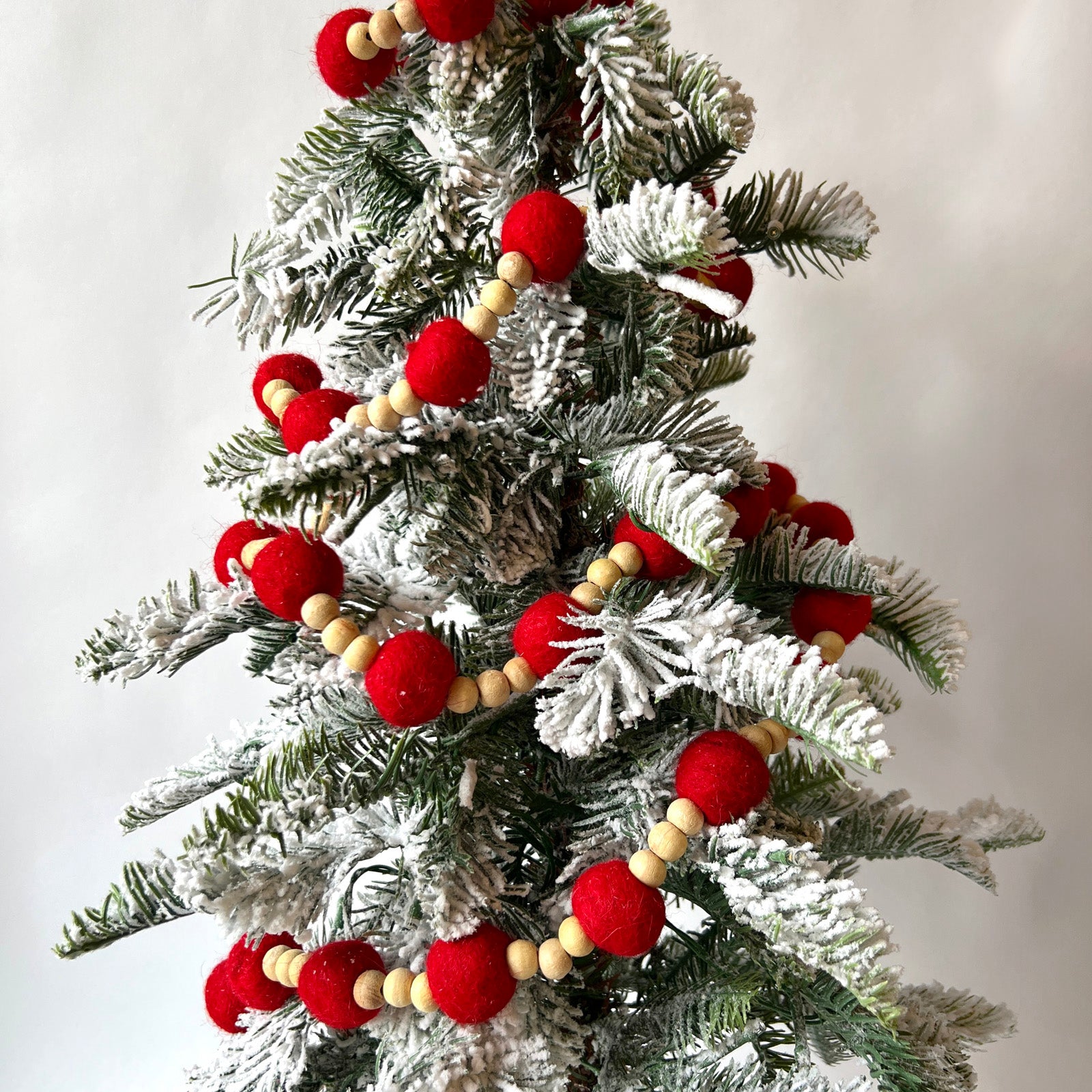 Red Wool Felt Bead Garland