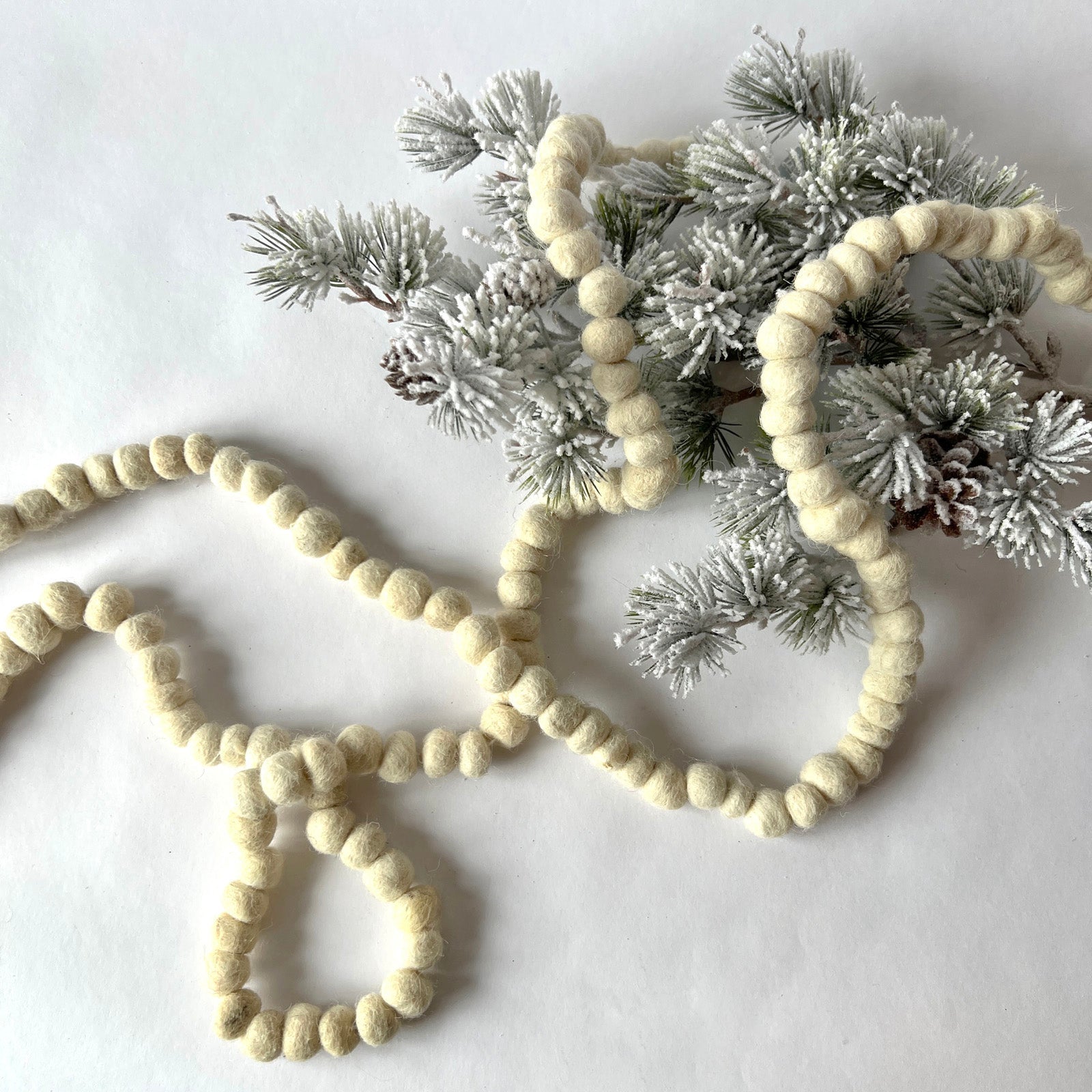 White Pompom Garland