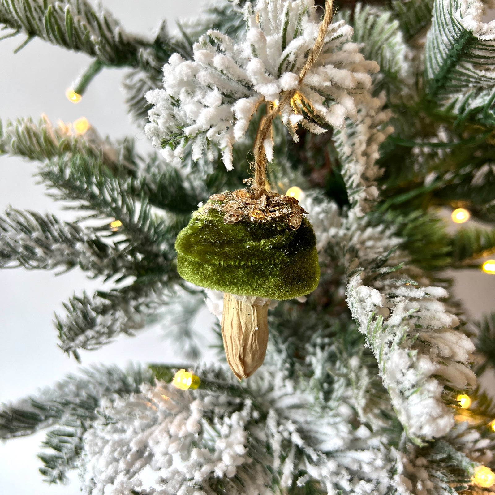 Velvet Mushroom Ornament