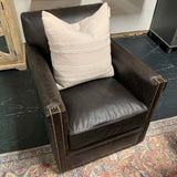 Osborne Leather Swivel Club Chair