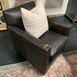 Osborne Leather Swivel Club Chair