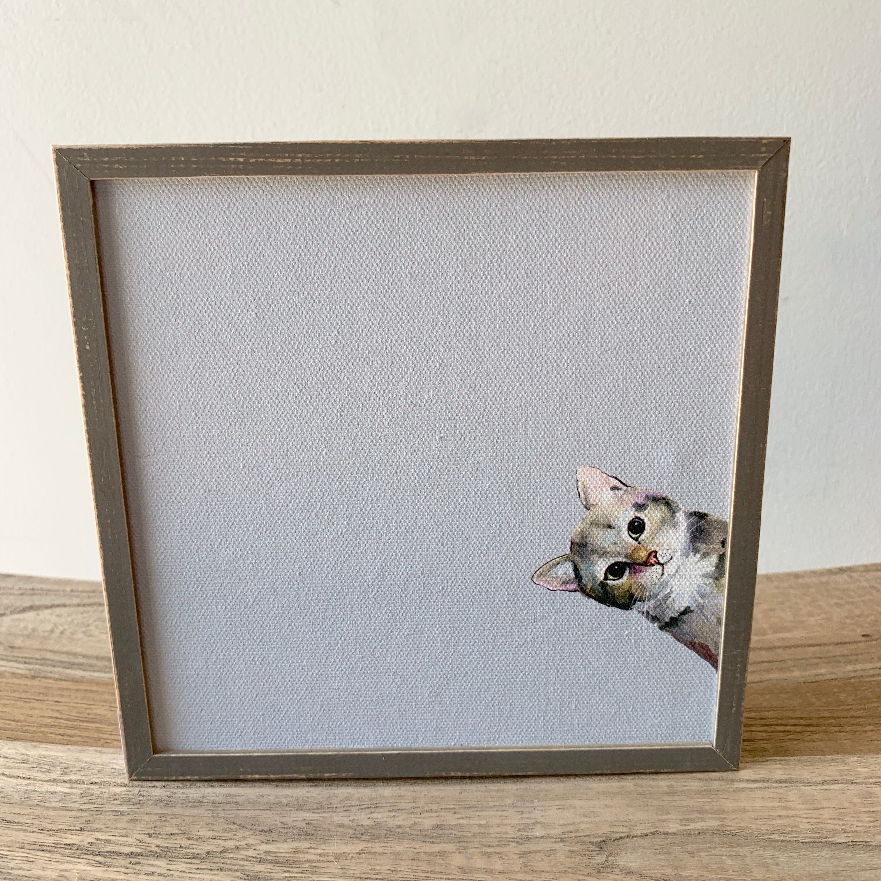 Sneaky Cat Mini Framed Canvas