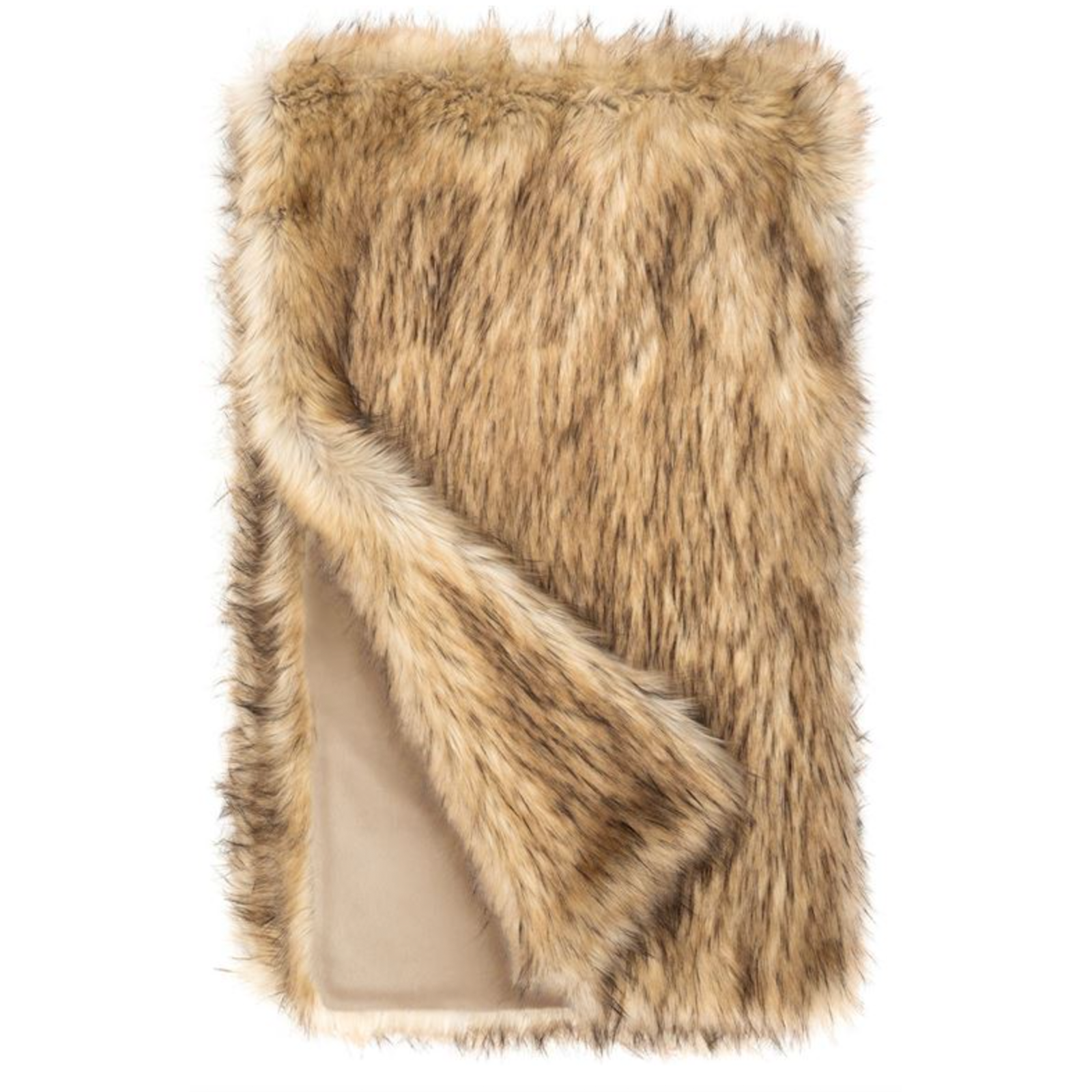 Faux Fur Throw - Taupe Fox