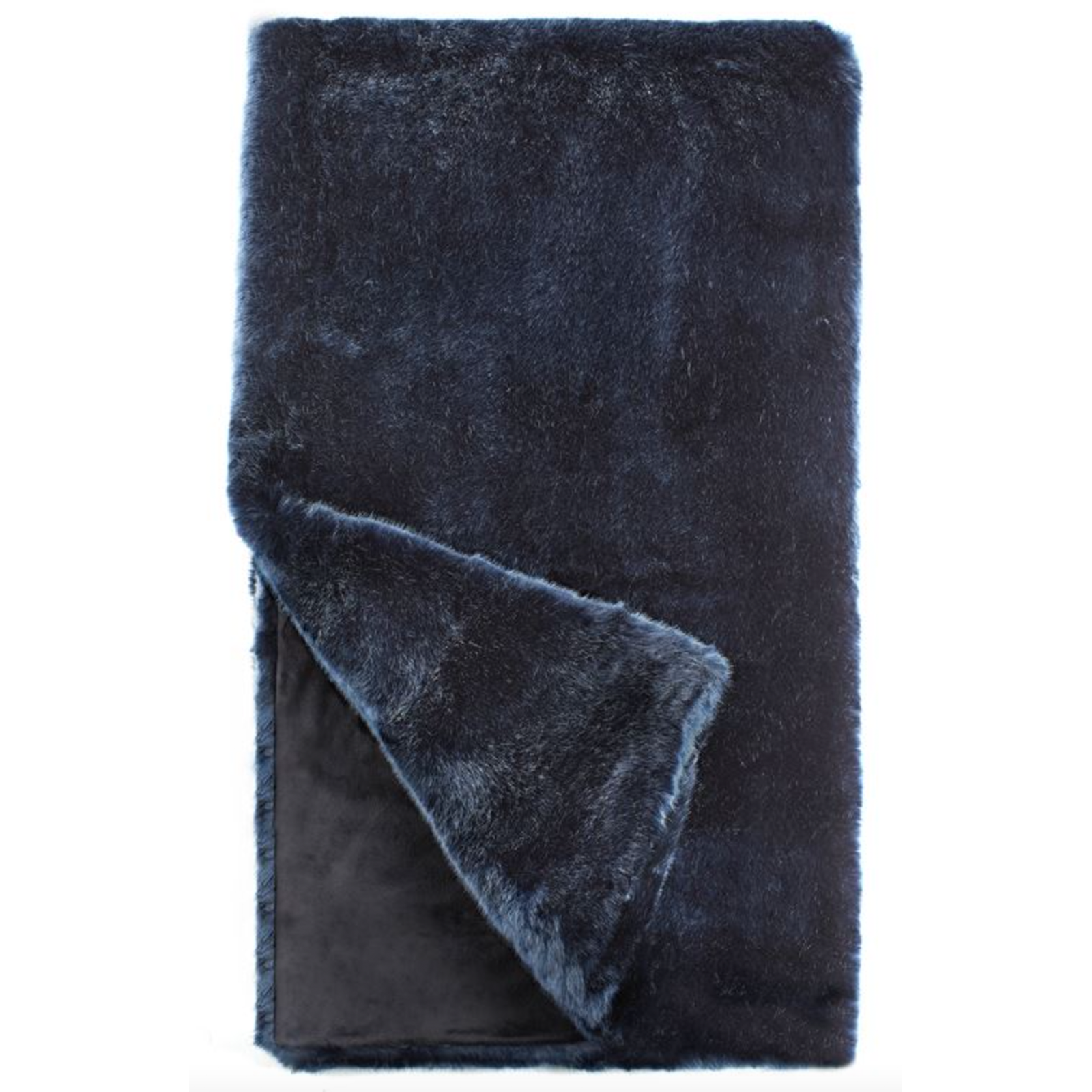 Faux Fur Throw - Steel Blue Mink