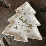 White Stoneware Tree Plate