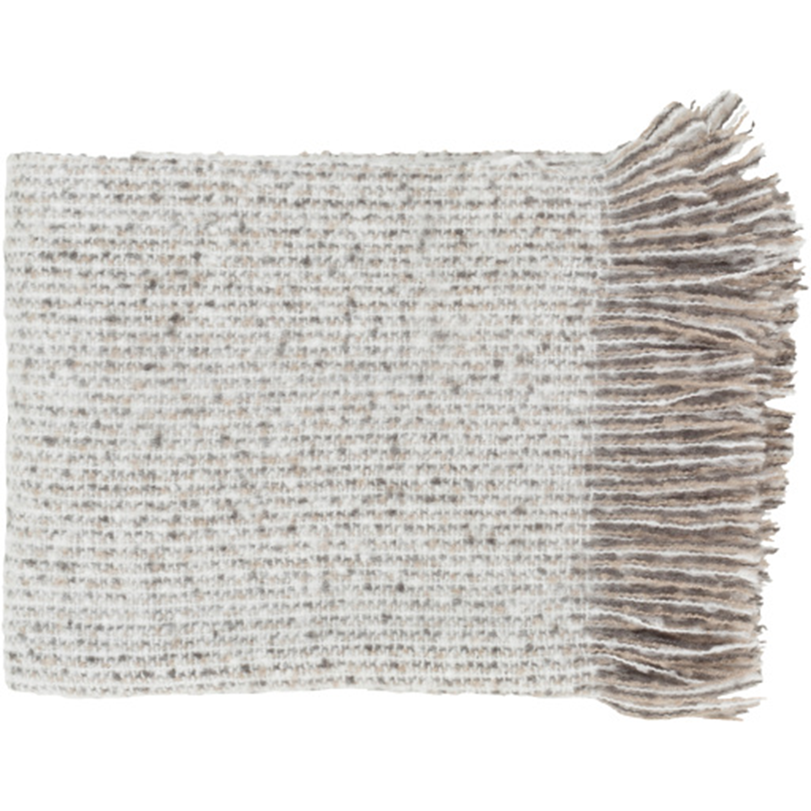 Taupe/White Throw