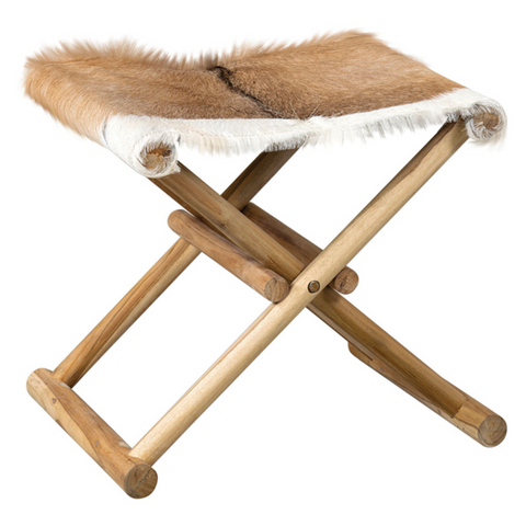 Folding Stool - Hair On Hide