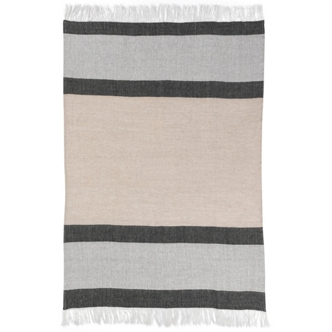 Natural & Charcoal Throw