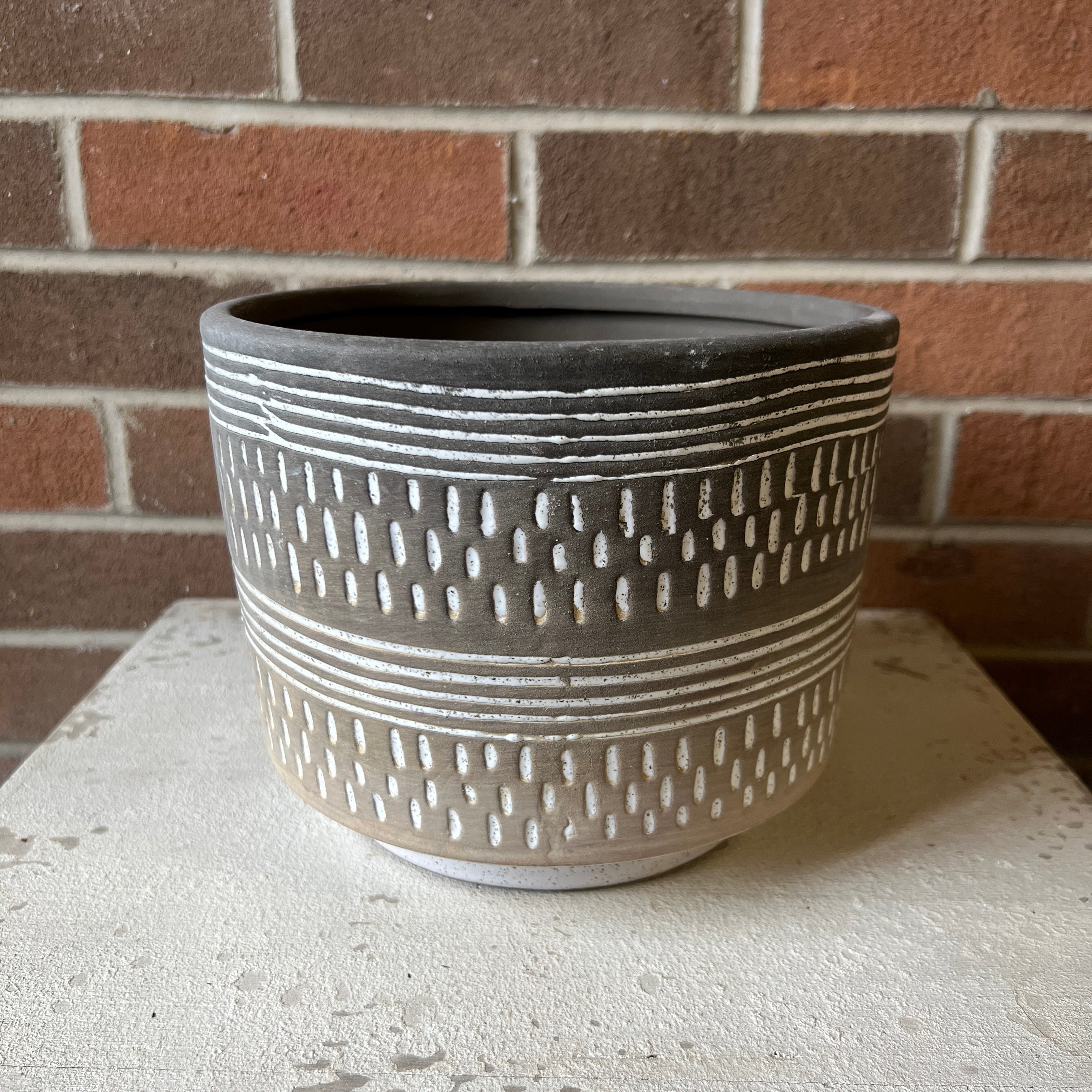 Debossed Stoneware Planter