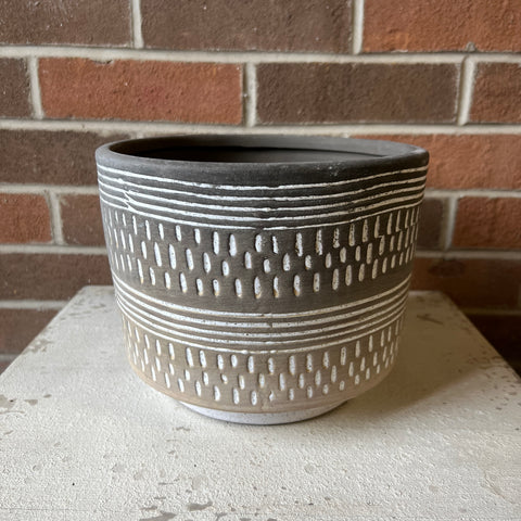 Debossed Stoneware Planter