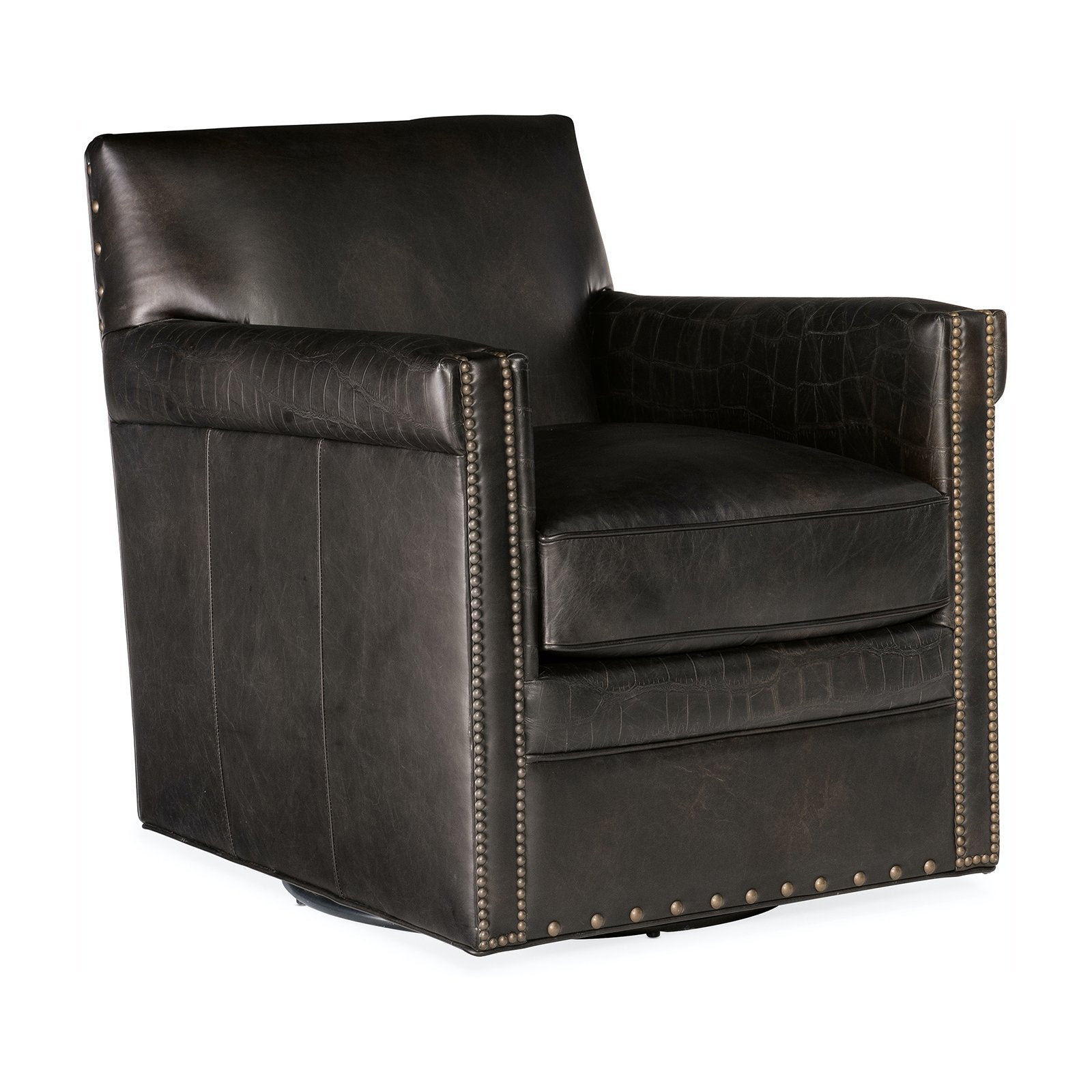 Osborne Leather Swivel Club Chair