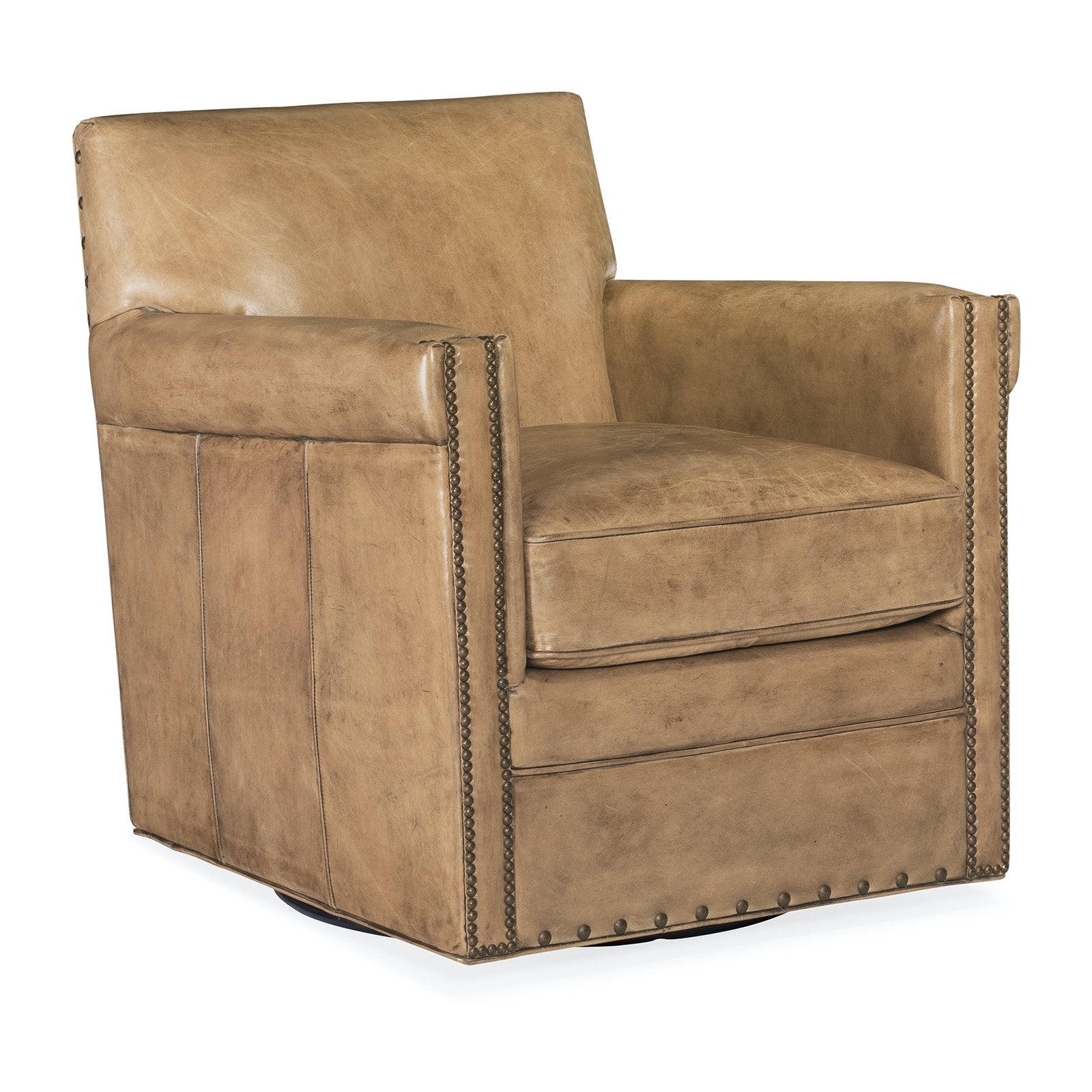 Rayne Leather Swivel Club Chair